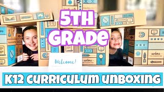 K12 Online Public School Unboxing 5th Grade Curriculum  Online School Routines 2020 [upl. by Michaella]