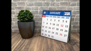 Free Download Printable Yearly Calendar 2024 CDR  123 calendar  2024 design coreldraw [upl. by Acilgna]