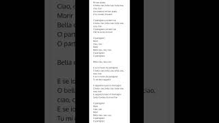 Bella ciao lyrics [upl. by Anauj]