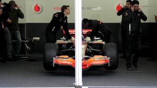 McLaren F1 Engine Start Up Jenson Button Manchester [upl. by Ayhtin]