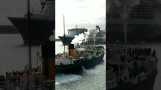 Steamship Shieldhall amp Queen Mary 2 steamship shieldhall steam ship oceanliner shorts [upl. by Rossy188]