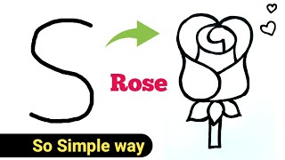 Rose Drawing for kids  Two Rose Drawing tutorial for beginners [upl. by Wayland]