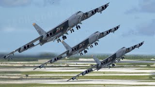 High Alert US B52 Stratofortress Performs Worlds Most Crazy Takeoff [upl. by Eenobe413]