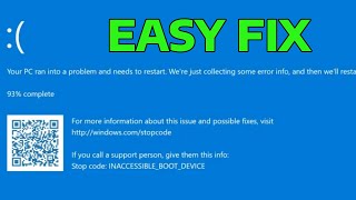 How To Fix INACCESSIBLE BOOT DEVICE on Windows 11 amp 10 [upl. by Claudius829]