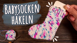 Die einfachsten Socken der Welt Babysocken häkeln ohne Ferse [upl. by Eglantine]