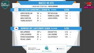 Burwood Unt Canterbury Senior Men 1st XI v STC South Camberwell Senior Men 1st XI [upl. by Wesla]