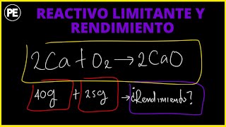 Reactivo LIMITANTE reactivo en EXCESO y RENDIMIENTO  EJERCICIOS RESUELTOS [upl. by Aldous646]