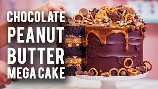 How To Make A CHOCOLATE PEANUT BUTTER MEGA CAKE Rich Chocolate Sweet Caramel amp Peanut Butter [upl. by Seamus]