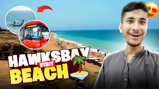 I Visit Hawksbay Beach Karachi by Red Bus 🤩  Aj gaya Hawksbay Beach red bus ma  Bilal Vlogist [upl. by Fredra477]