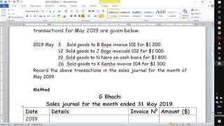 SALES JOURNAL 1 SALES DAYBOOKIGCSEO LEVELAS LEVEL ACCOUNTINGJOURNALSBOOKS OF PRIME ENTRY [upl. by Enyal812]