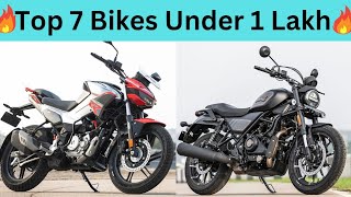 Top 7 Bikes Under 1 Lakh in India 2024 on road 🔥🔥 Best Bike Under 1 Lakhs in India [upl. by Kinsler]