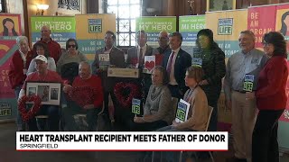 Heart transplant recipient meets father of donor [upl. by Nowed]