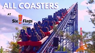 All Coasters at Six Flags New England  OnRide POVs  Wicked Cyclone  Front Seat Media [upl. by Oribella]