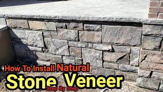 How To install Natural Stone Veneer  Step By Step [upl. by Geier]