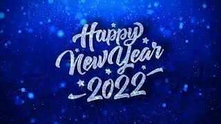 Happy New Year 2022 Blue Text Wishes Particles Greetings Invitation Celebration Background [upl. by Luapsemaj15]