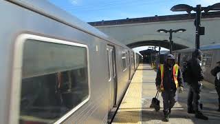 R46 W Train Leaving Astoria Ditmars Boulevard [upl. by Zoara]