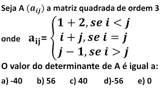 Determinante de uma matriz quadrada de ordem 3 [upl. by Lechar991]