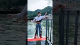 Flyboard montage  water jetpack water world this is to high shorts [upl. by Llehsyt]