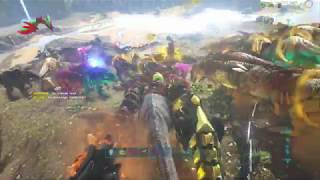 ARK PvP PS4  Mega invasion on ABADDON  Server 69 GIGA FIGHTS [upl. by Anirdna151]