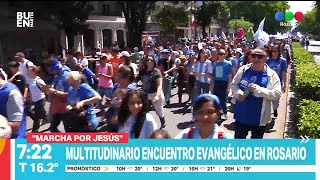 Multitudinario encuentro evangélico en Rosario ► Telefe Rosario [upl. by Riddle]