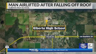 Roofers falls off Elberta High School [upl. by Dysart]