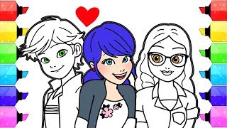 Miraculous Ladybug Coloring Pages  How to Draw and Color Ladybug Coloring Book Marinette Alya [upl. by Ciapha]