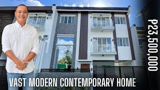 House Tour 311  Vast Modern Contemporary House For Sale in Greenwoods Executive Village Pasig City [upl. by Esertap]