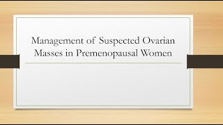 Ovarian cyst in premenopausal part 1 [upl. by Im]