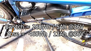 Swytch ebike conversion kit vs Yose ebike kit  front hub motor vs rear [upl. by Tzong]