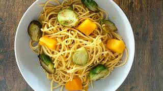 Chickpea Spaghetti with Butternut Squash Brussels Sprouts and Sage  GlutenFree [upl. by Sev]