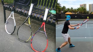 Yonex VCORE 98 2023 vs Prince ATS Tour 98 vs Ai98  tennis racket testing [upl. by Eatnahc45]