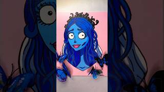 Tim Burton’s Corpse Bride fanart painting of Emily corpsebride art shortsvideo acrylicpainting [upl. by Enois473]