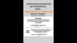 CORREÇÃO PROVA BANCA FUNDEP MATEMÁTICA FUNDAMENTAL COMPLETO [upl. by Rupert]