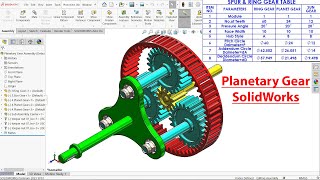 Planetary Gear Assembly and Animation in SolidWorks [upl. by Erroll]