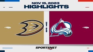 NHL Highlights  Ducks vs Avalanche  November 15 2023 [upl. by Burr200]