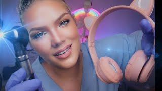 ASMR Otoscope Ear Inspection amp Hearing Tests Beep Words Ear to Ear Whispers Tuning Fork [upl. by Tteragram]