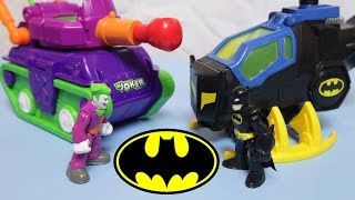 Batman Batcopter vs Joker Tank imaginext toys [upl. by Dall]