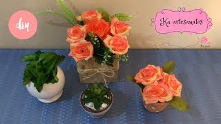 Faça você mesmo Arranjos de flores artificiais – decoração casa Artesanato  DIY [upl. by Cornelius]