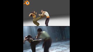 Blender  Disney Raya Raya vs Namaari First Fighting Scene  5sec clip animation [upl. by Talbot]