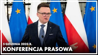 Konferencja prasowa marszałka Sejmu Szymona Hołowni [upl. by Tibbetts192]