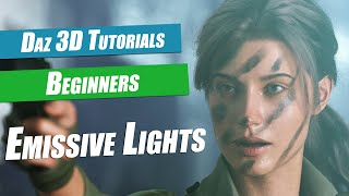 Daz 3D Beginners Tutorial  Emissive Lights [upl. by Arrol449]