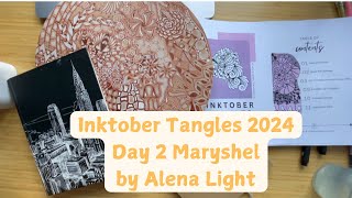 Inktober Tangles 2024 Day 2  Maryshel by Alena Light [upl. by Teik349]