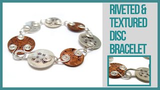 Riveted amp Textured Discs Bracelet Tutorial  Beaducationcom [upl. by Lehteb]