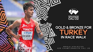 Turkey goes 13 in the 10000m race walk  World Athletics U20 Championships Cali 2022 [upl. by Bailie]