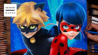 Drawing miraculous ladybug  ladybug amp Blackcat Drawing Hands [upl. by Leiria]