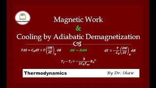 Cooling by adiabatic Demagnetization  Work done in magnetization  Thermodynamics  Lecture 9 [upl. by Cenac]