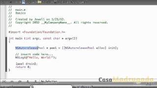 Tutorial Objective C  2  Explicar HelloWorld [upl. by Leahcimsemaj241]