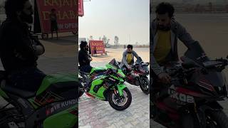 Kawasaki Zx10r vs Yamaha R15 drag race 🥹 pehle gear m 160 jaati hai [upl. by Eeryk]