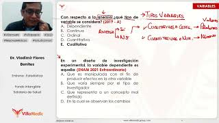 PREGUNTAS ENAM DE VARIABLES  ESTADÍSTICA Y EPIDEMIOLOGÍA  VILLAMEDIC [upl. by Ohara]