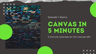 Canvas In 5 Minutes  E1 Basics [upl. by Maxey]